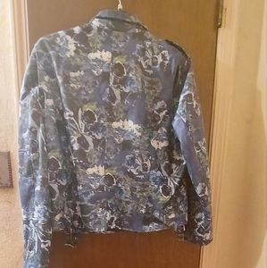 Colleen Lopez Faux Leather Motto Printed Jacket